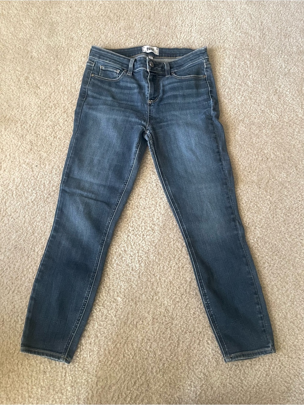 Paige Skyline mid-rise skinny cropped denim jeans size 28